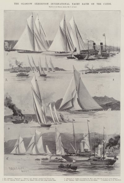 グラスゴー展示会クライドでの国際ヨットレース 作： Charles John de Lacy